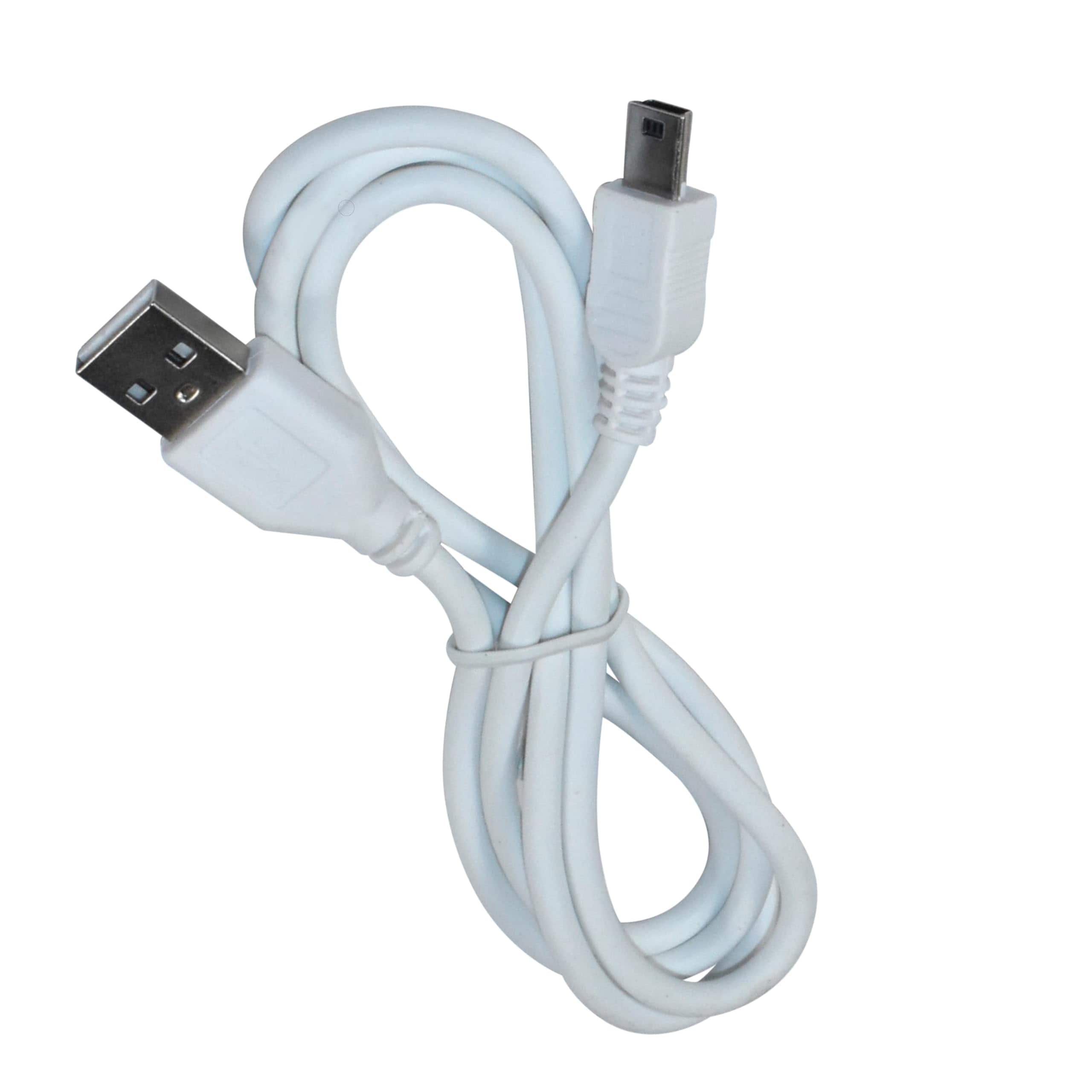 HQRP - USB-A to Mini USB-B Charging Data Cable 45 in - compatible with PDP Afterglow, LeapFrog LeapPad, Magellan RoadMate - White