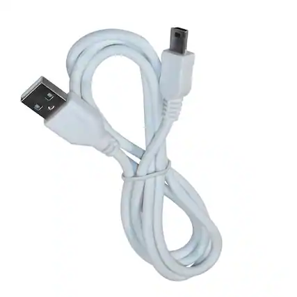 Front. HQRP - USB-A to Mini USB-B Charging Data Cable 45 in - compatible with PDP Afterglow, LeapFrog LeapPad, Magellan RoadMate - White.