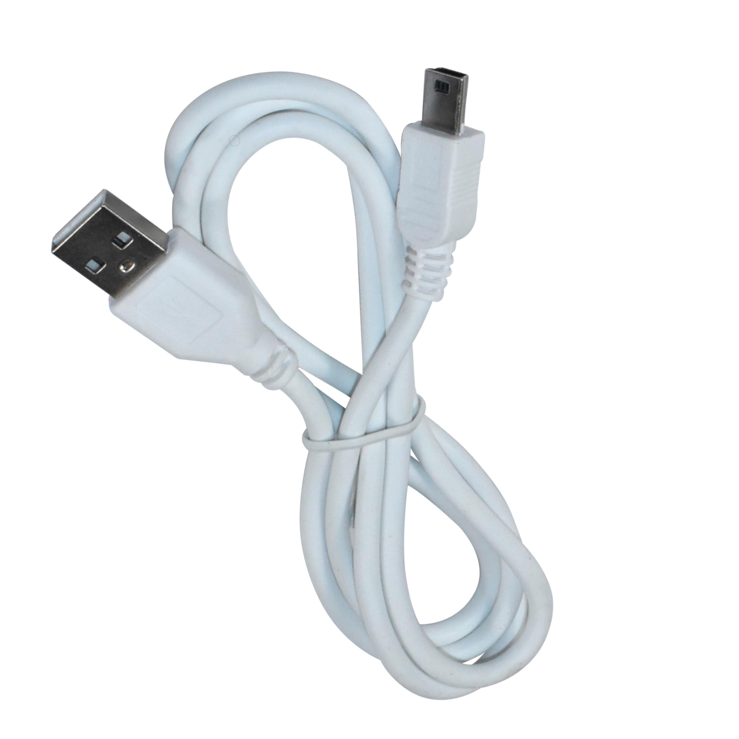Front. HQRP - USB-A to Mini USB-B Charging Data Cable 45 in - compatible with PDP Afterglow, LeapFrog LeapPad, Magellan RoadMate - White.