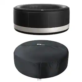 MSpa - Round Inflatable Bubble Spa with Energy Efficient Cover, Super Camaro - Black