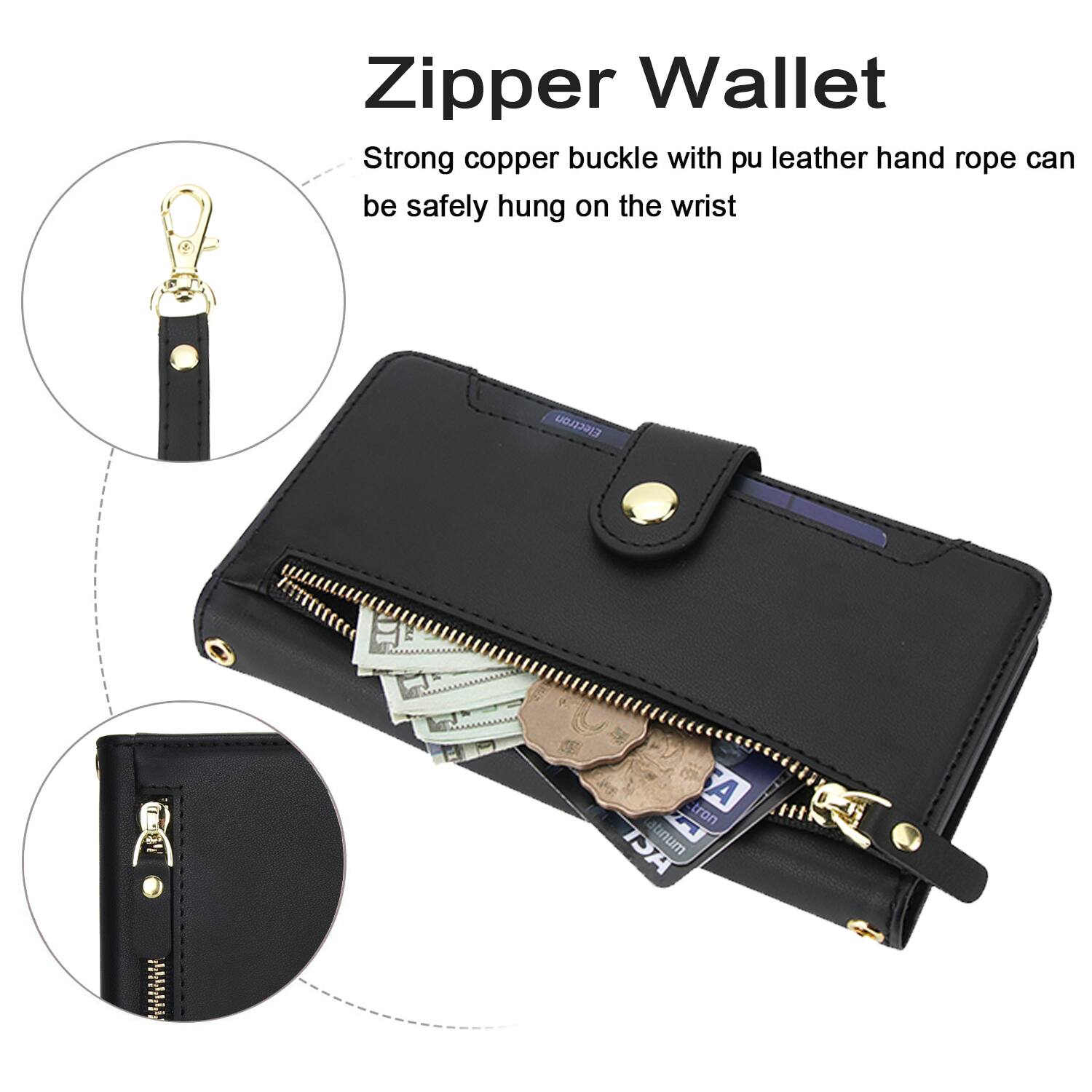 Zipper Wallet

Strong copper buckle with pu leather hand rope can be safely hung on the wrist