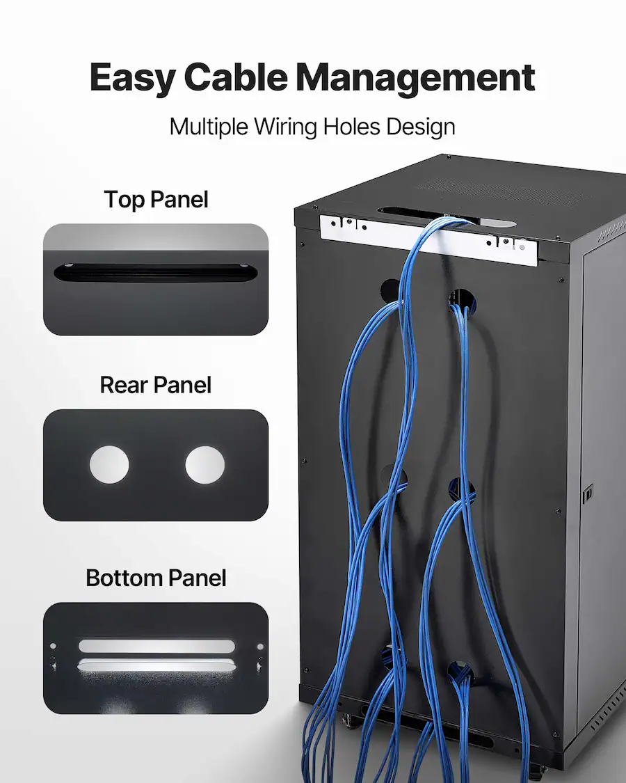 Spt Racks VEVOR 22U Network Cabinet Wall Mount, 23.6 in Depth, 300 lbs Max Load ...