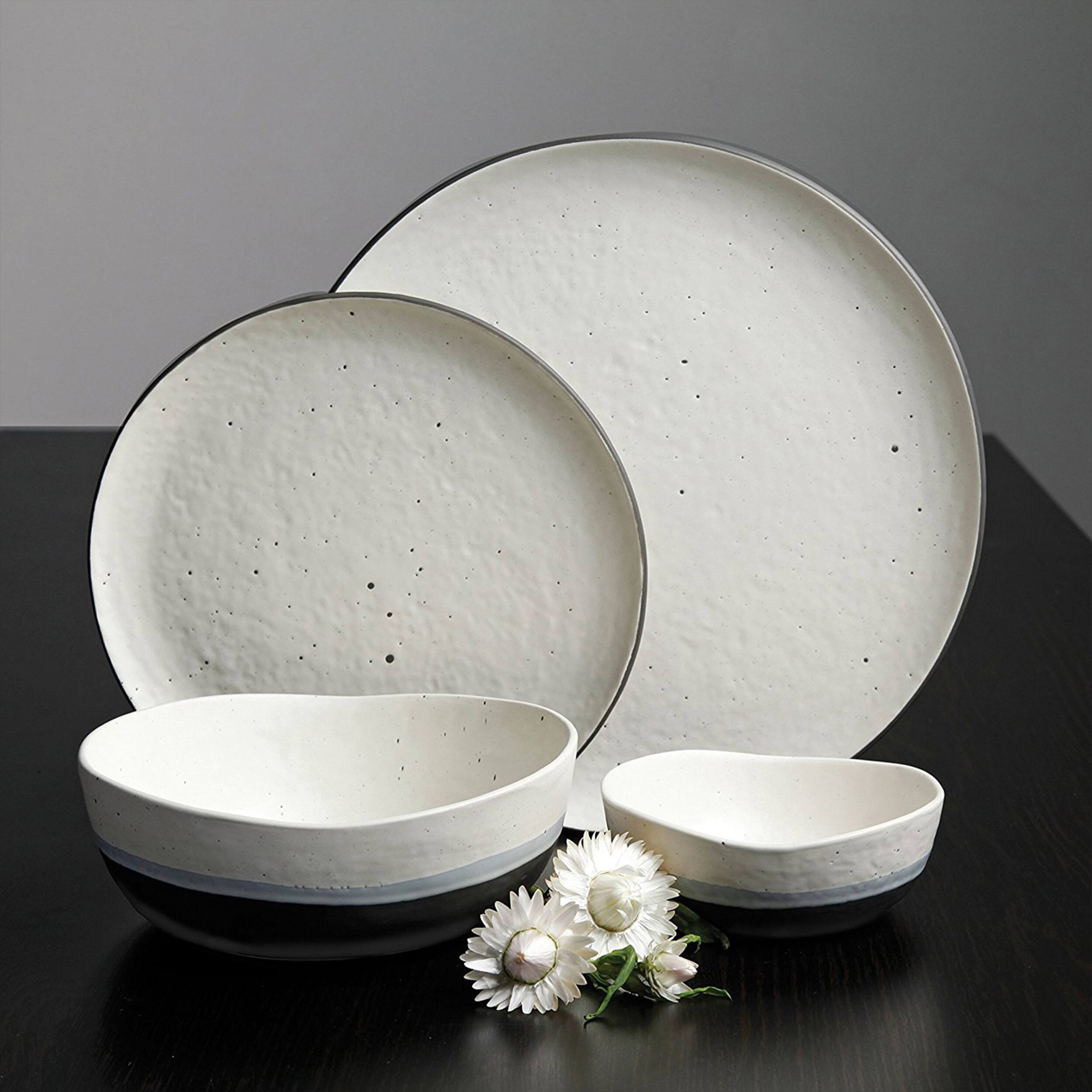 Alt View 4. Gibson - Gibson Elite Rhinebeck 16 Piece Round Stoneware Dinnerware Set in Blue - Blue.