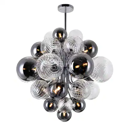 Front. CWI Lighting - Pallocino 15 Light Chandelier With Chrome Finish - Chrome.