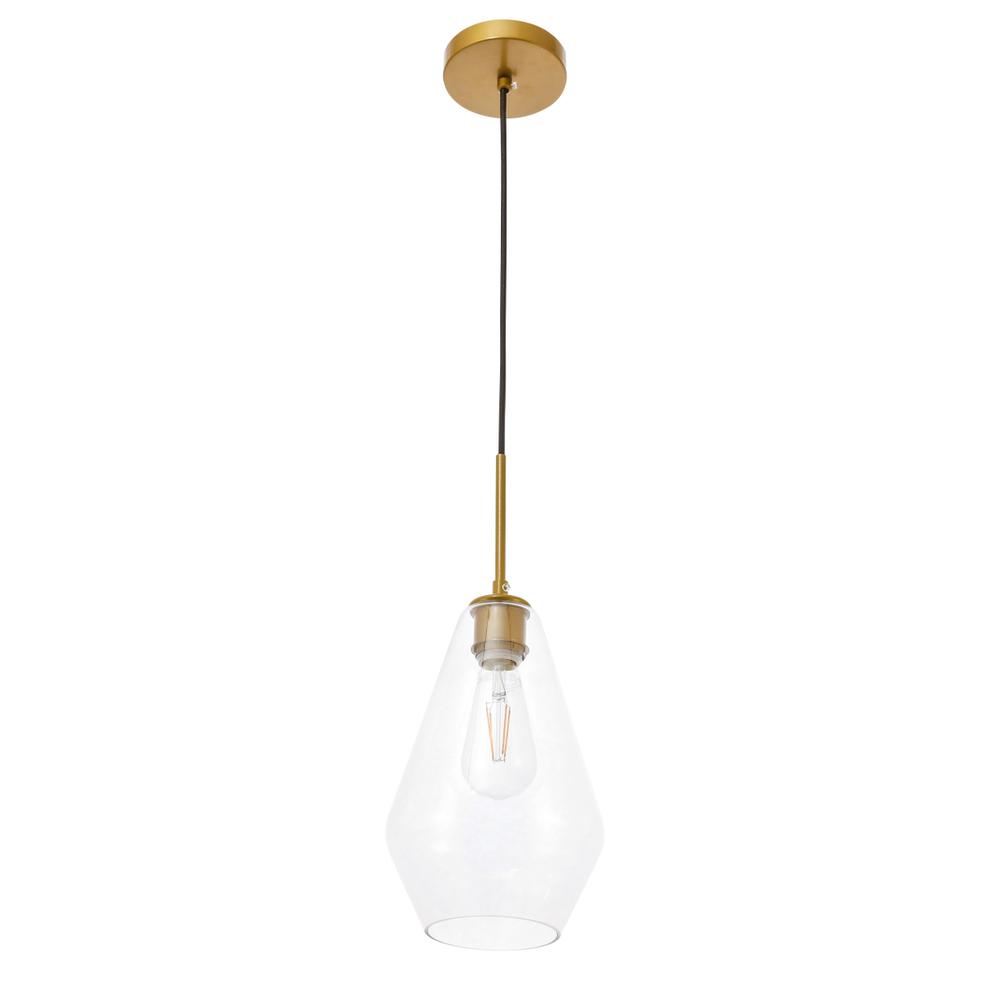 Alt View 6. Living District - Gene 1 light Brass and Clear glass pendant - Brass And Clear Glass.