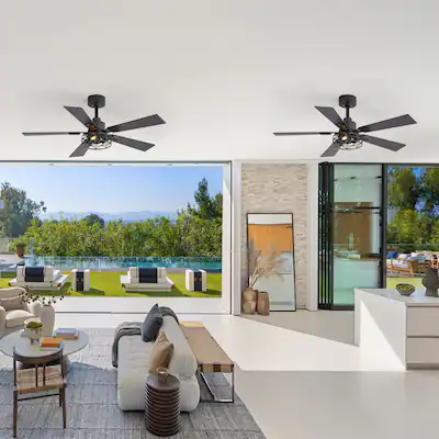 42-Inch Indoor Ceiling Fan With Light Kit – 4 Reversible Blades, Quiet Motor, Black Finish
