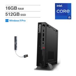 Lenovo - ThinkStation P3 Tiny Mini Desktop (Intel i5-13500, 16GB DDR5, 512GB PCIe SSD, Win 11 Pro) w/USB Hub - Black