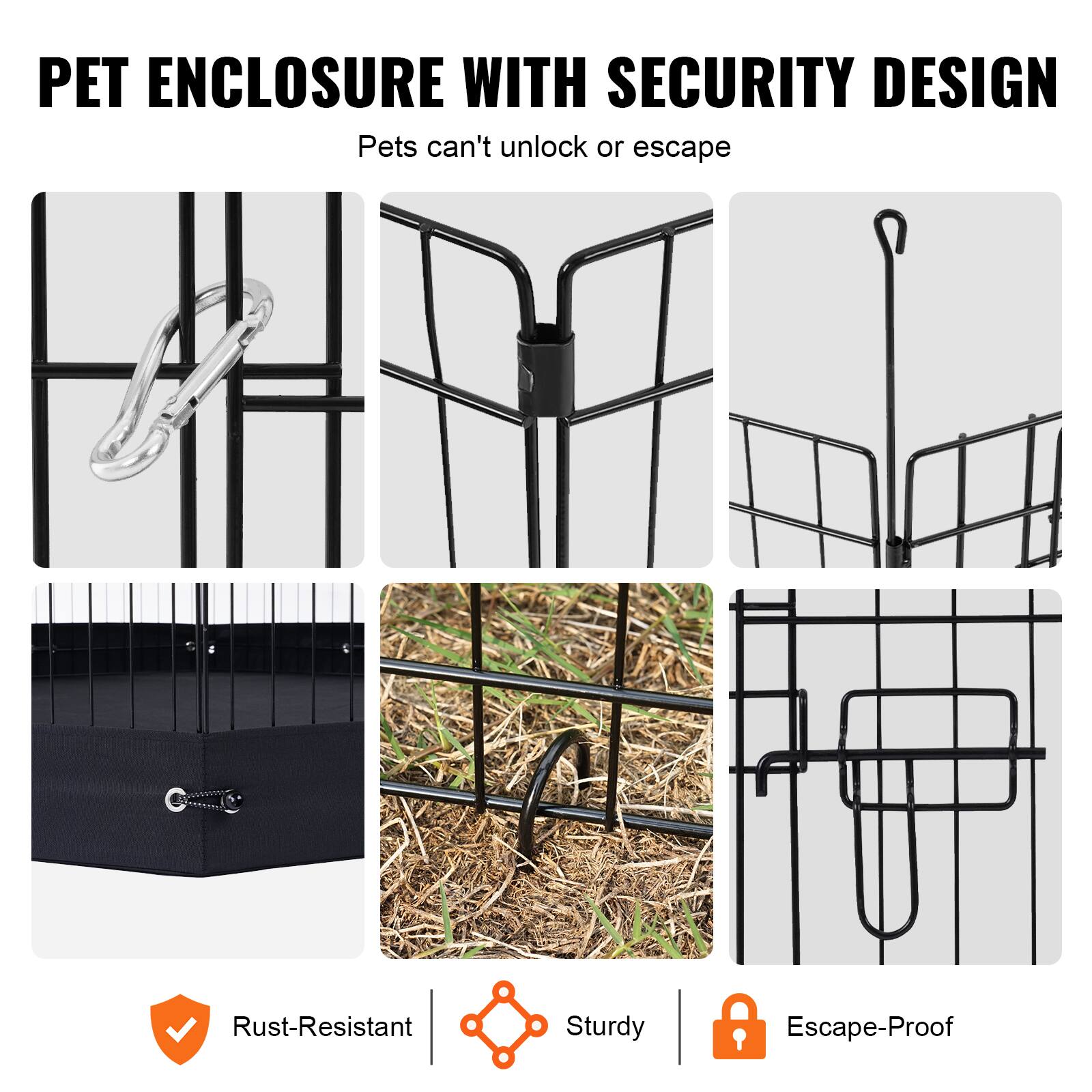 PET ENCLOSURE WITH SECURITY DESIGN

Pets can't unlock or escape

Rust-Resistant
Sturdy
Escape-Proof