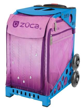 Front. Zuca - Zuca Velvet Rain Sport Bag and Blue Frame with Flashing Wheels - Blue.