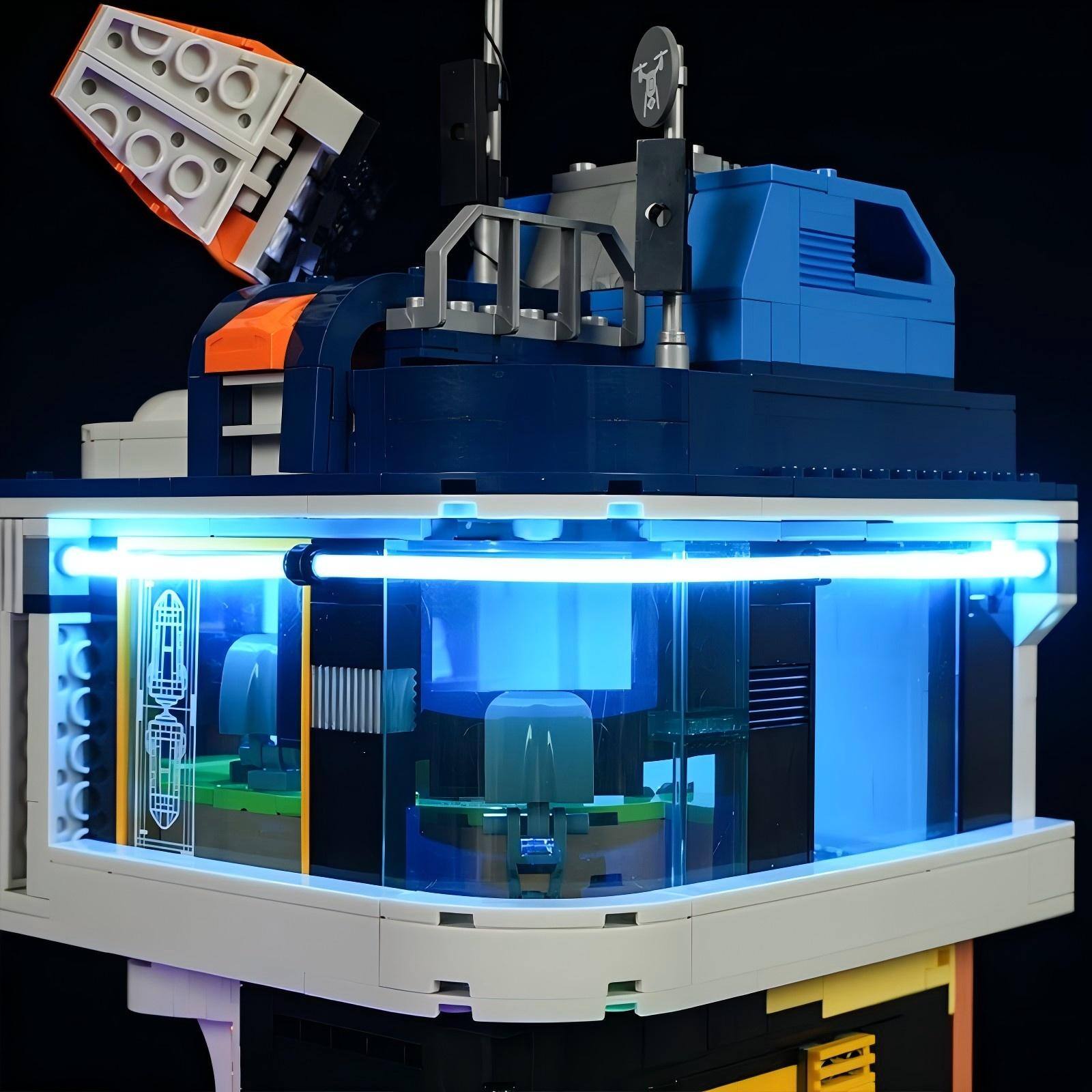 Lumibricks Cyberpunk Floating Train Station Building Set with LED ...