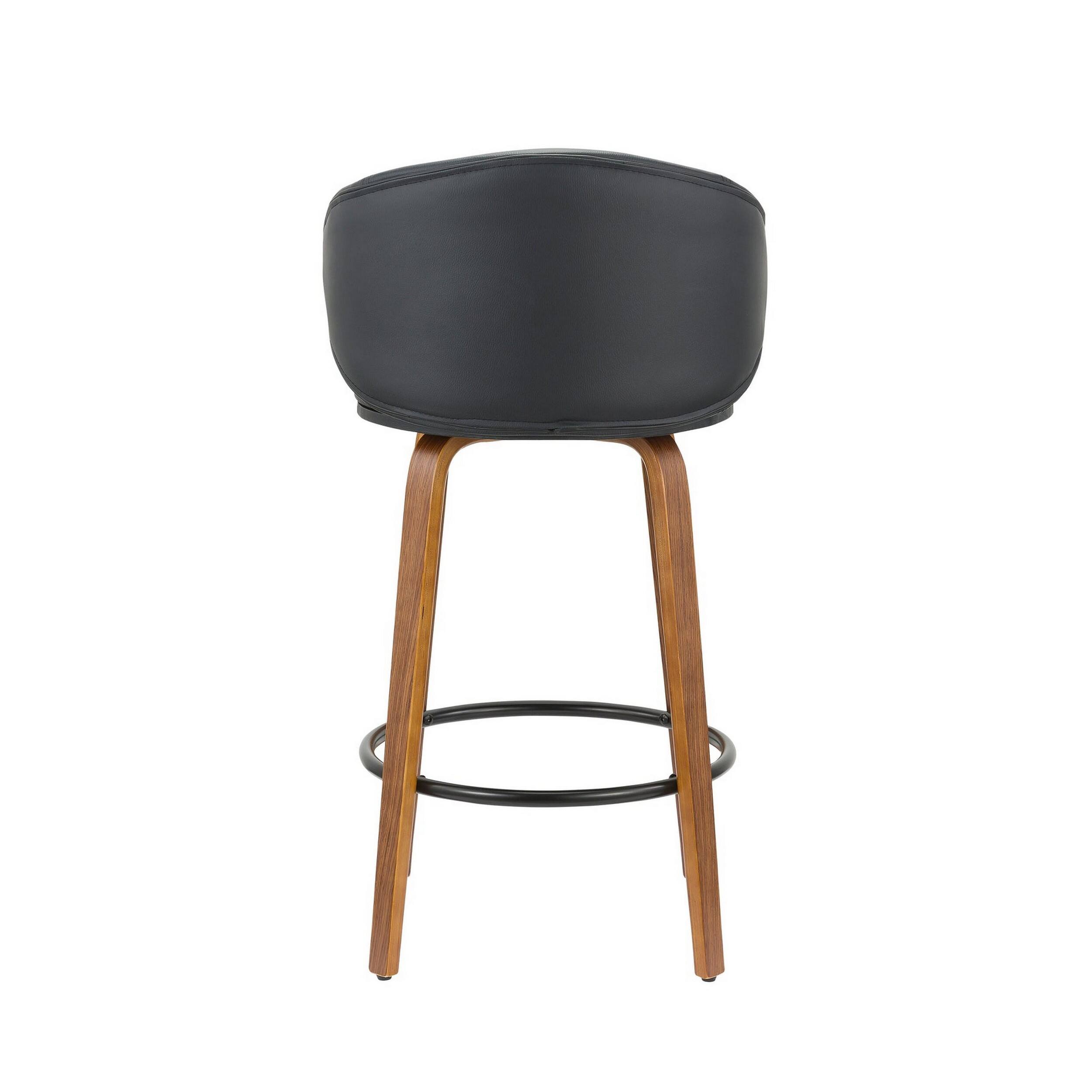Back. Manhattan Lane - Zubi 26 Inch Counter Height Chair, Set of 2, Wingback, Viet Nam Legs - Black, Brown.