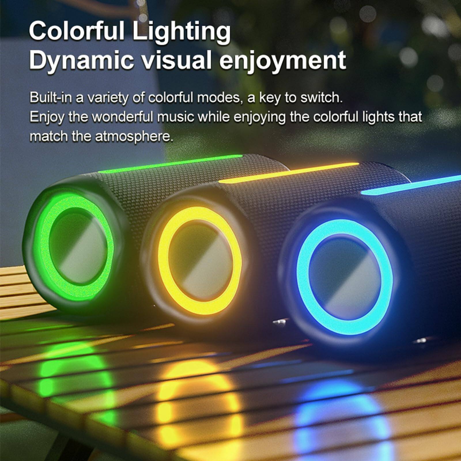 Colorful Lighting  
Dynamic visual enjoyment  

Built-in a variety of colorful modes, a key to switch.  
Enjoy the wonderful music while enjoying the colorful lights that match the atmosphere.