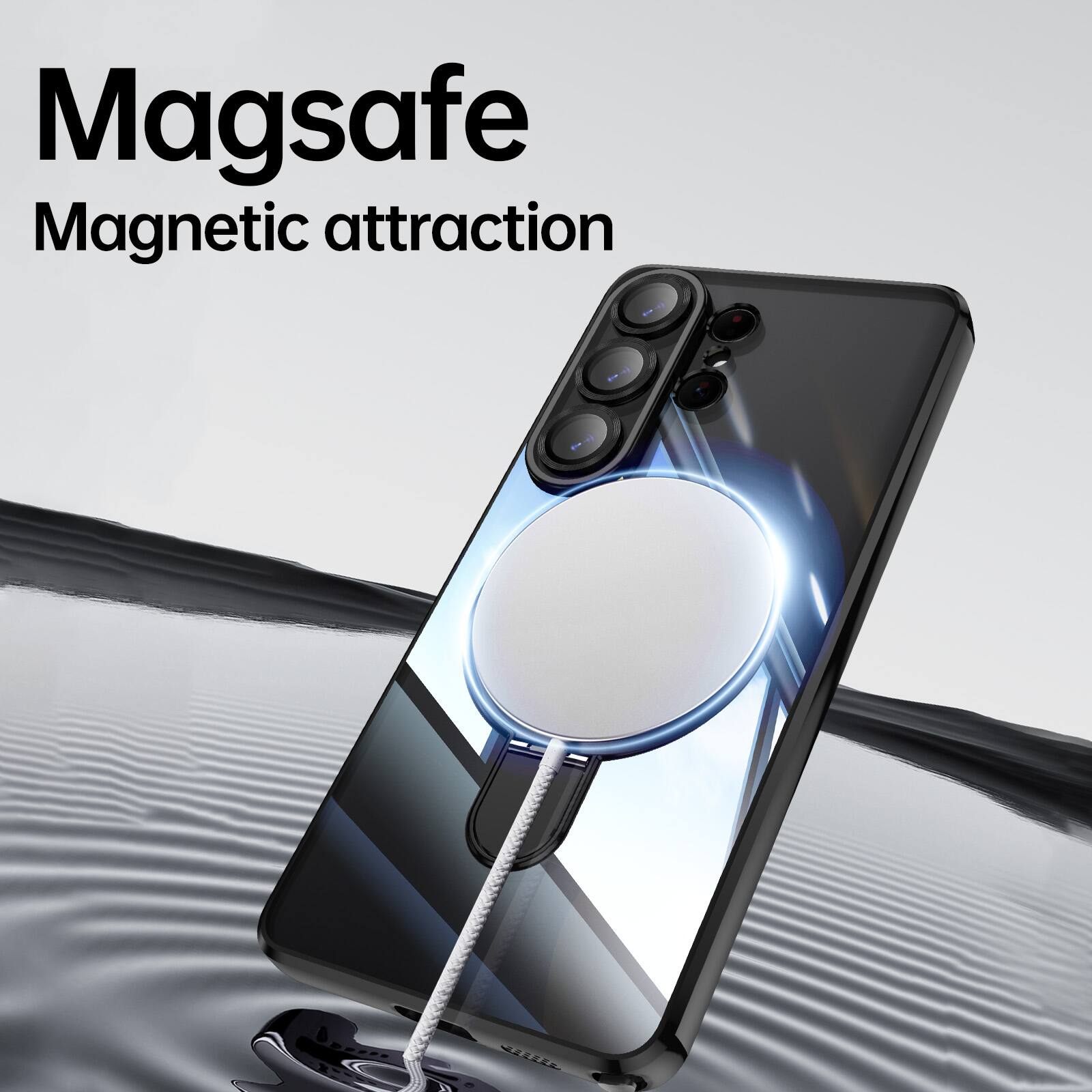 Magsafe  
Magnetic attraction