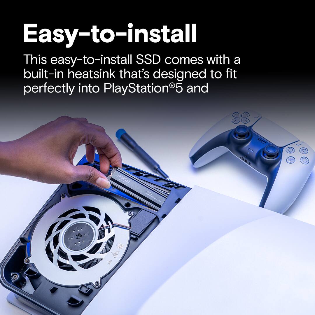 Easy-to-install: This easy-to-install SSD comes with a built-in heatsink that's designed to fit perfectly into PlayStation and PlayStation 5.