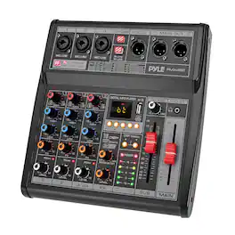 Pyle - Professional DJ Audio Mixer - 3-Channel Controller with 16 Preset DSP Effects - USB Interface - 3 Mic/Line Inputs - Black