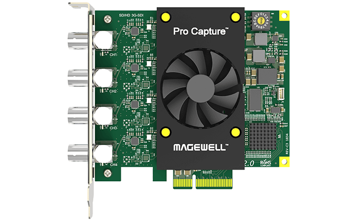 SD/HD 3G-SDI Pro Capture  
CH1 CH2 CH3 CH4  
MAGEWELL 2.0  
ROHS  
1834 REV-C3