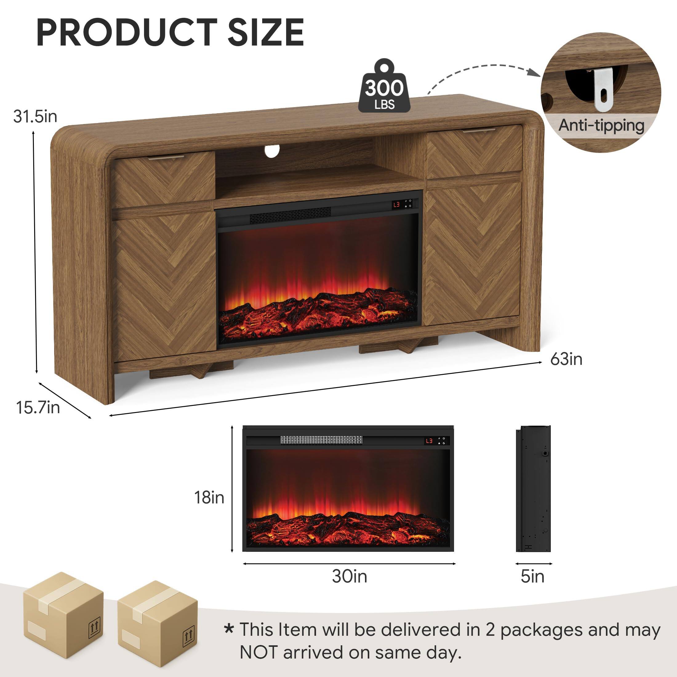 PRODUCT SIZE  
31.5in  
300 LBS  
Anti-tipping  
63in  
15.7in  
18in  
30in  
5in  

* This Item will be delivered in 2 packages and may NOT arrive on the same day.