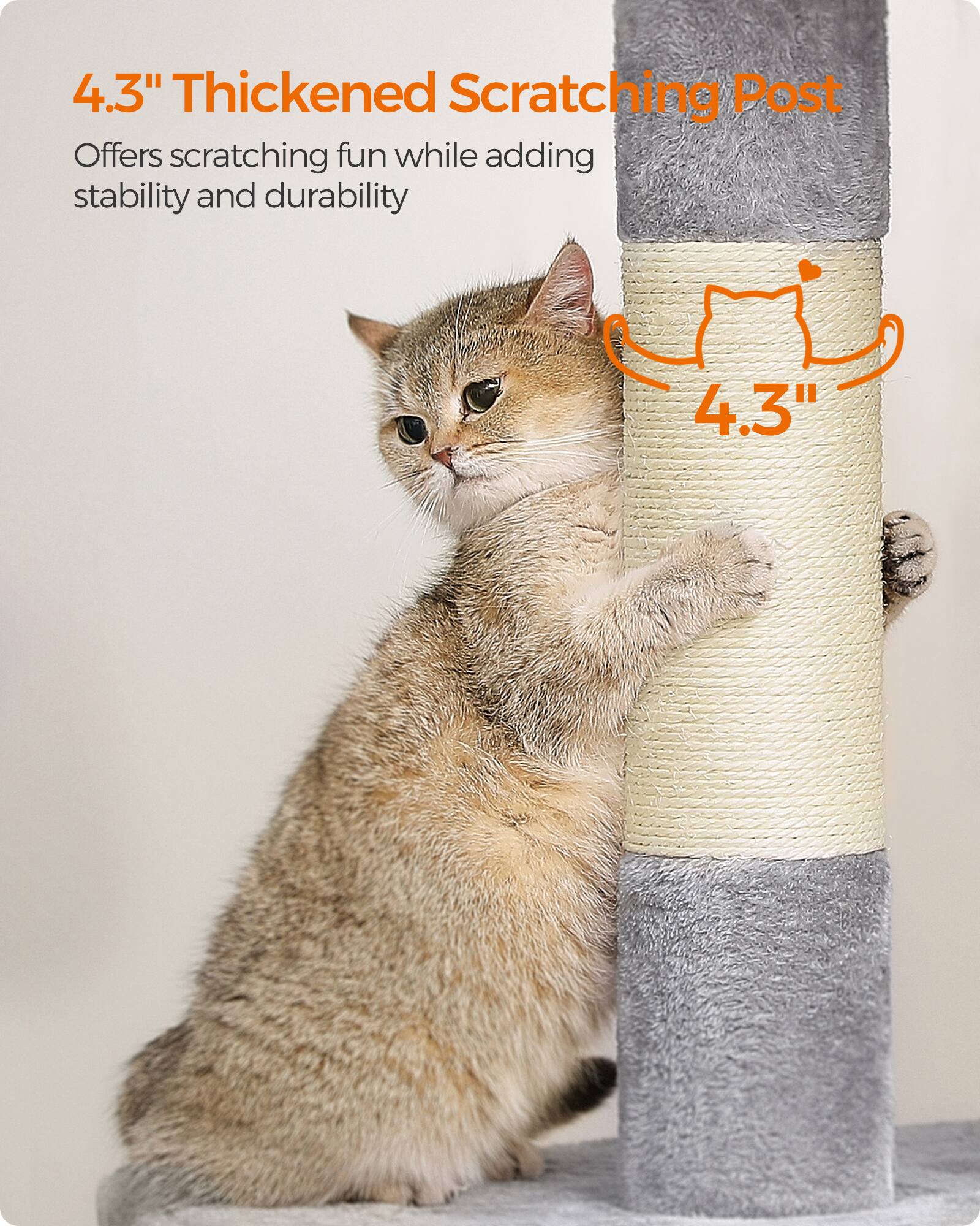 4.3" Thickened Scratching Post

Offers scratching fun while adding stability and durability