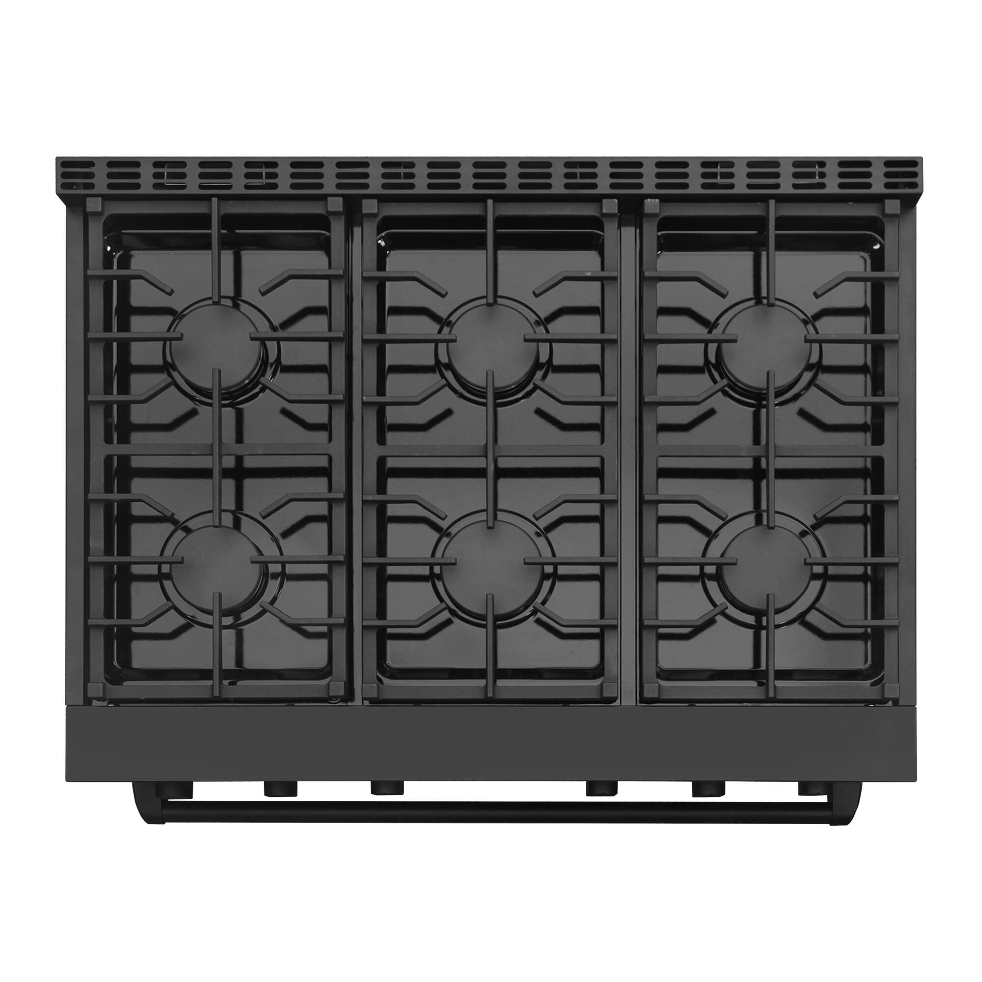 Alt View 6. COSMO - COS-GRC366KB-BK 36 in. Lumin Collection 6.1 cu. ft. Gas Range with 6 Sealed Burners and Convection Oven - Matte Black.