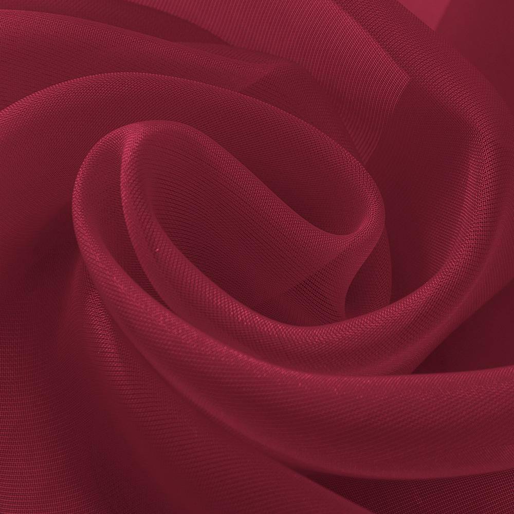 Angle. RT Designers Collection - RT Designers Celine Sheer Rod Pocket Curtain Panel Pair - 55x90" Burgundy - Burgundy.