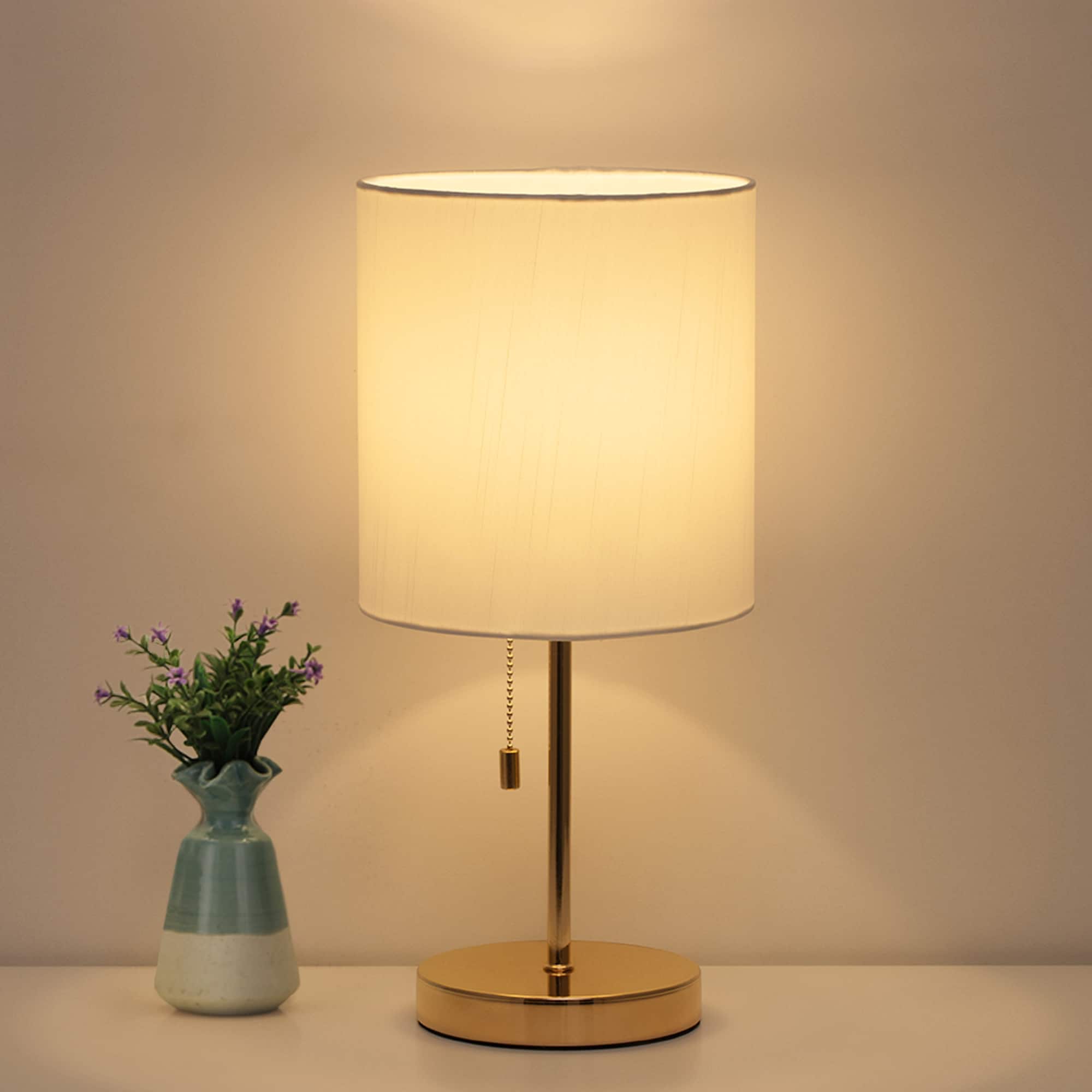 Oumilen - Modern Nightstand Table Desk Lamp Bedside Lamp Bedroom Office Dorm Pull Chain