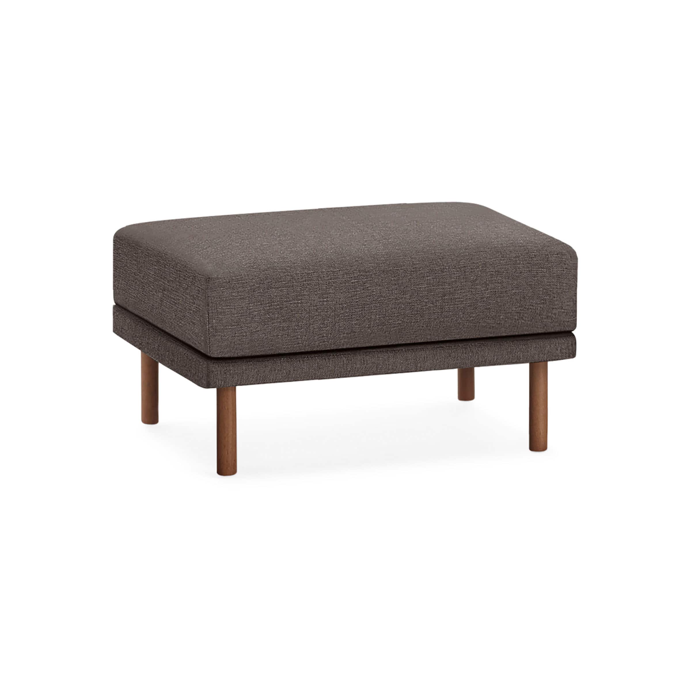Front. Burrow - Contemporary Range Ottoman - Heather Charcoal.