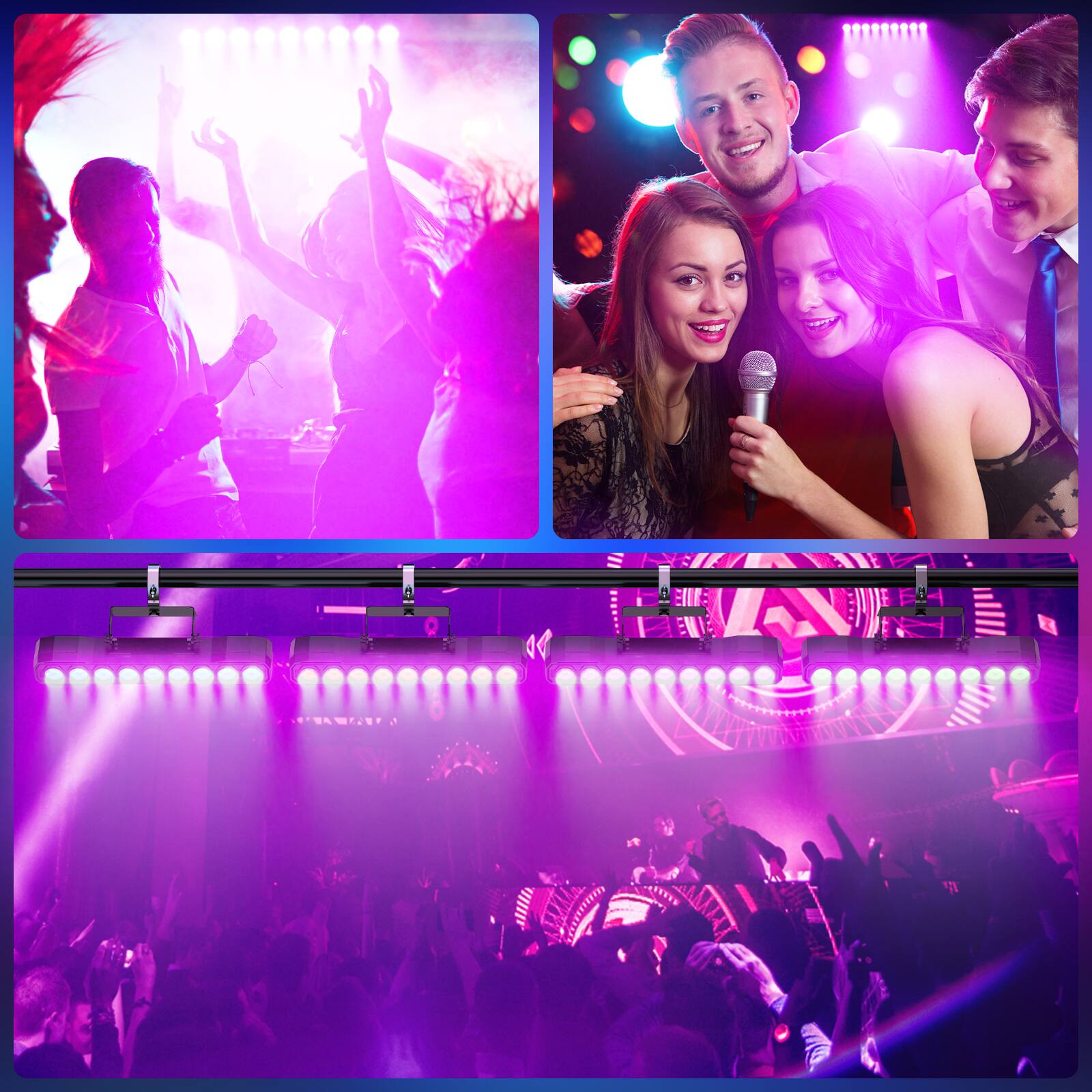 Angle. UKing - 60W 9LEDs RGBW KTV Lights Bar Party Wash Light Strobe Effect DJ Light for Christmas Church Club Disco Club Wedding Bar.