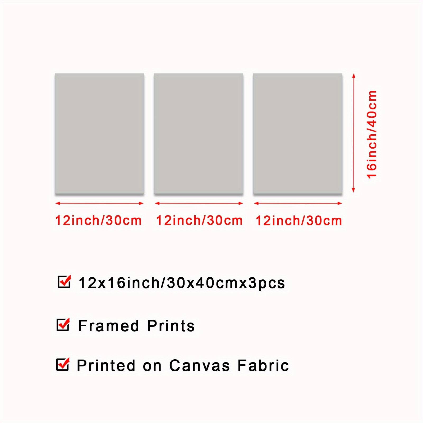 12x16inch/30x40cmx3pcs  
Framed Prints  
Printed on Canvas Fabric