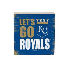 Evergreen Enterprises - Kansas City Royals 6" Square Fan Chant Wood Block Shelf Sign - Multicolor