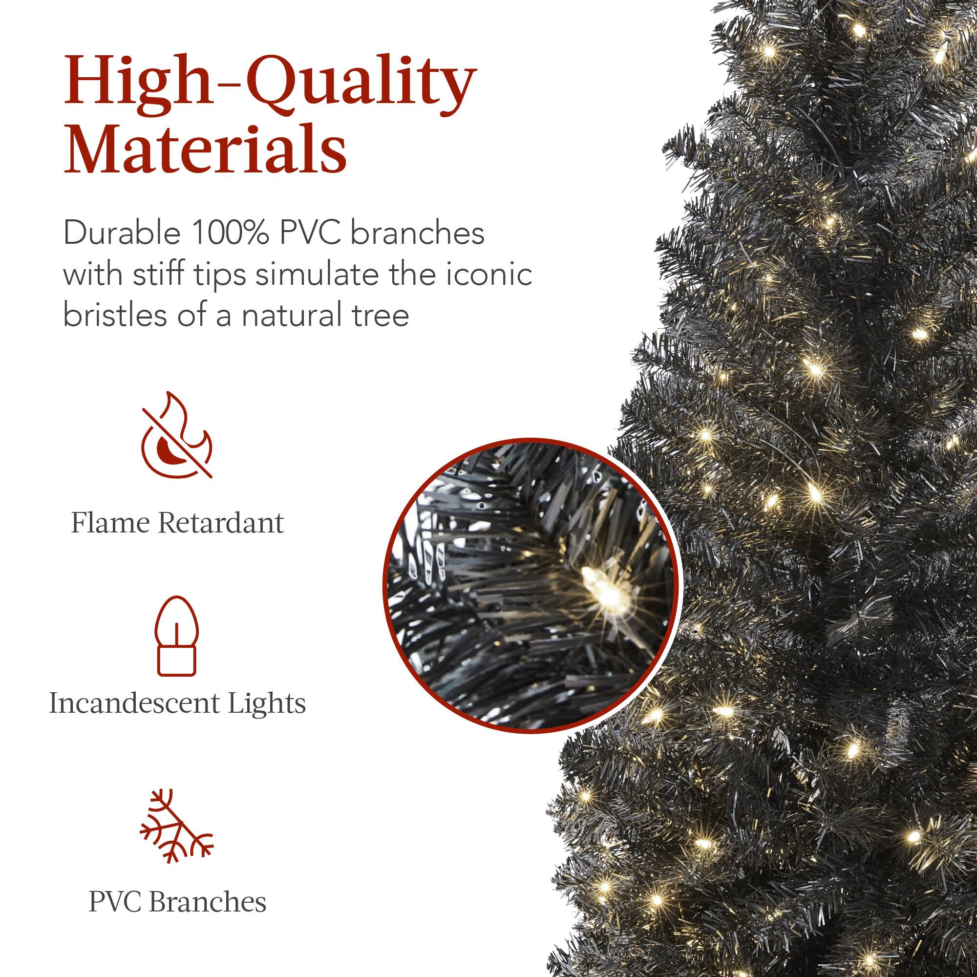 High-Quality Materials

Durable 100% PVC branches with stiff tips simulate the iconic bristles of a natural tree

- Flame Retardant
- Incandescent Lights
- PVC Branches