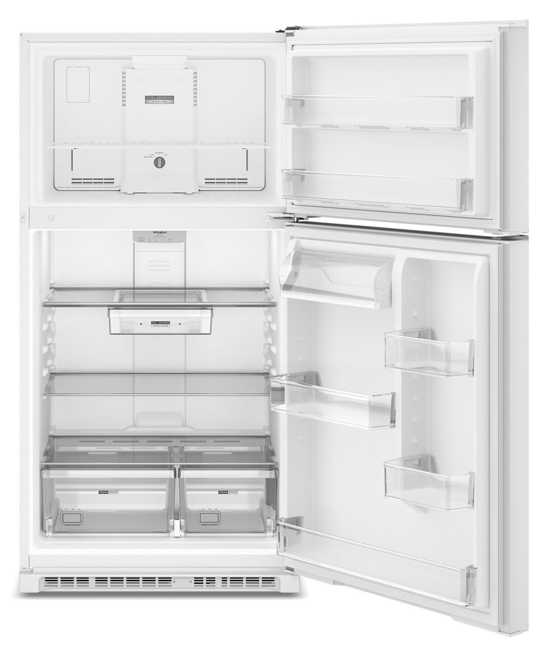 Alt View 2. Whirlpool - 21.3 Cu. Ft. Top-Freezer Refrigerator with Total Coverage Cooling - White.