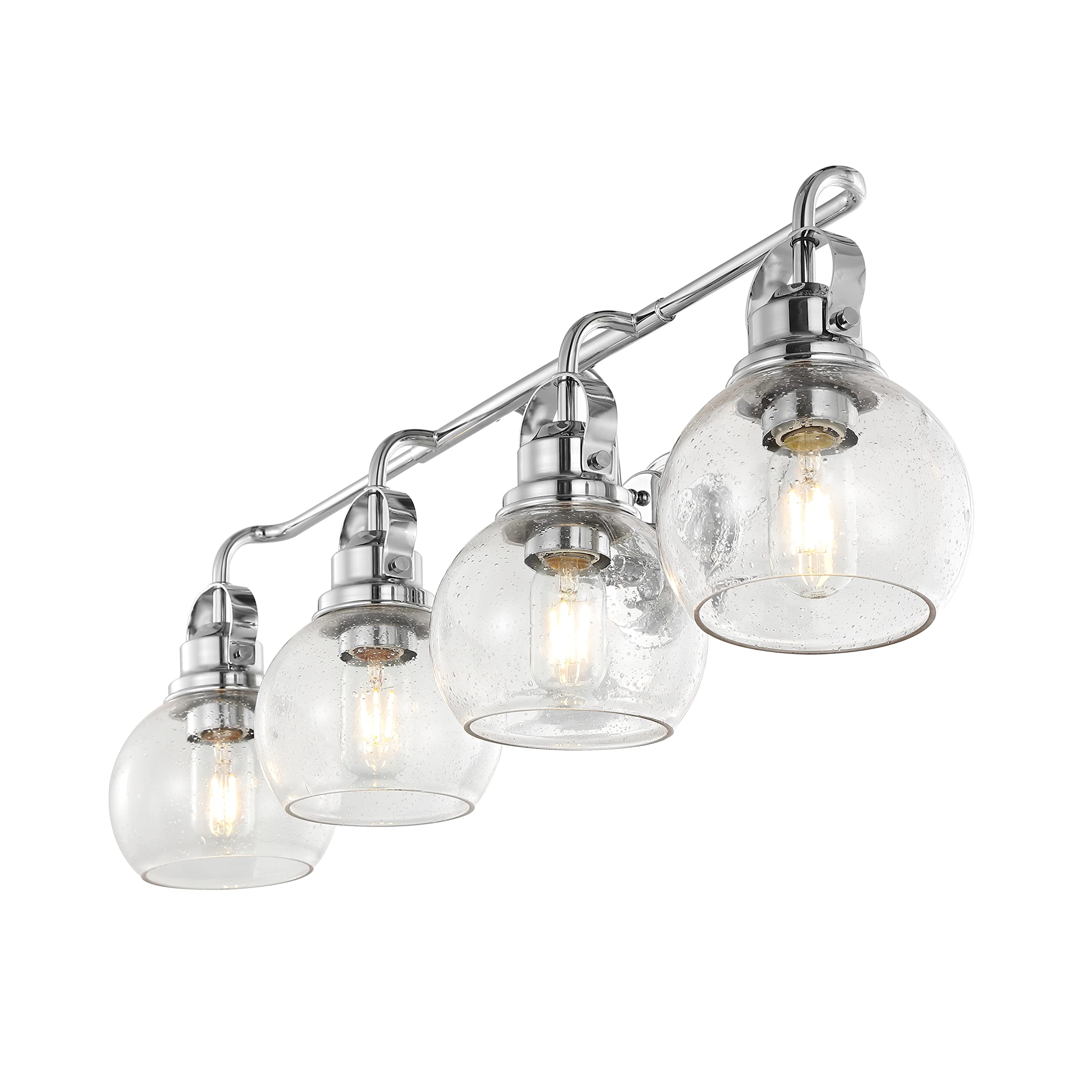 Dazzling Pops - Jyla Shirley Metal bubbled Glass Vanity Light Contemporary Transitional k Edison w Bulbs Included For Bathr - 4 Light