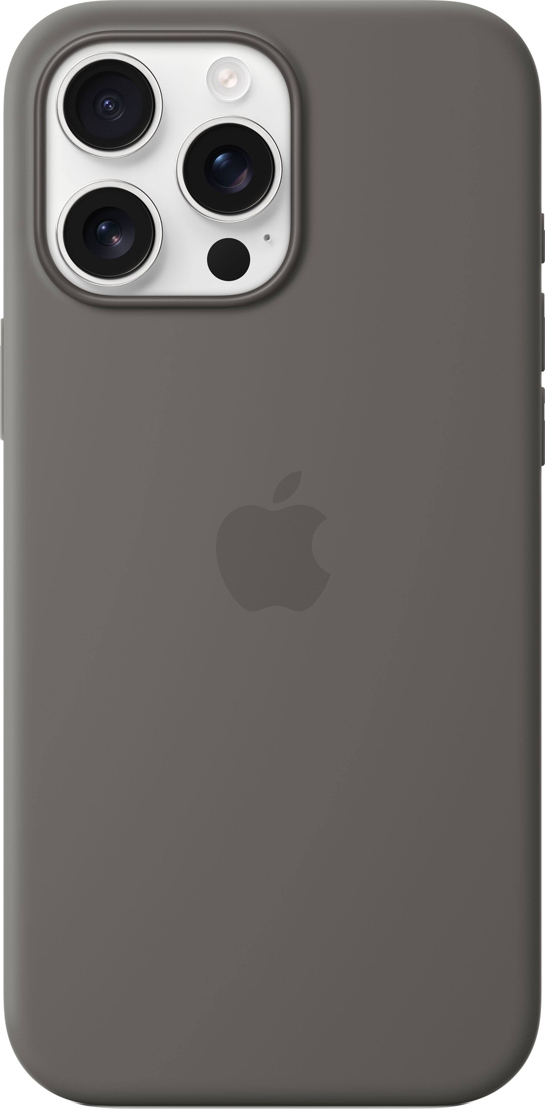 Alt View 12. Apple - iPhone 16 Pro Max Silicone Case with MagSafe - Stone Gray.