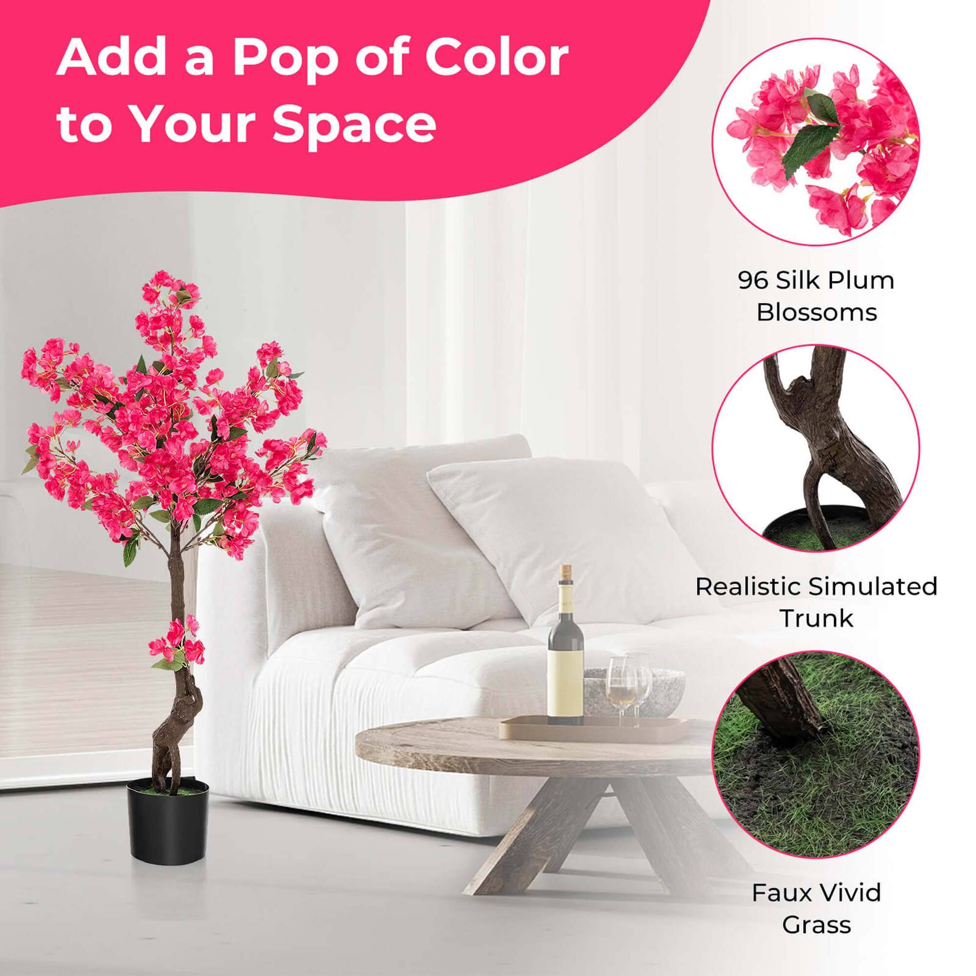 Add a Pop of Color to Your Space

96 Silk Plum Blossoms
Realistic Simulated Trunk
Faux Vivid Grass
