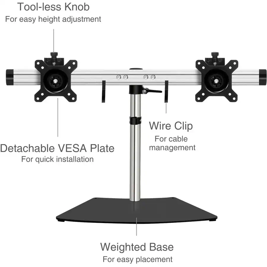Monitor Stand Removable SIIG Easy Adjust Dual Monitor Desk Stand 13