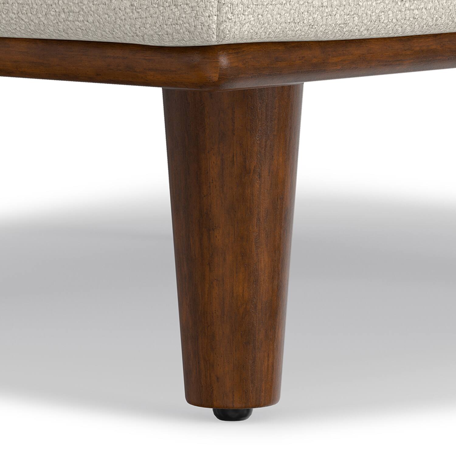 Alt View 2. Simpli Home - Morrison 49 inch Wide Mid-Century Modern Table Ottoman in Cream White Woven-Blend Fabric - Cream White.