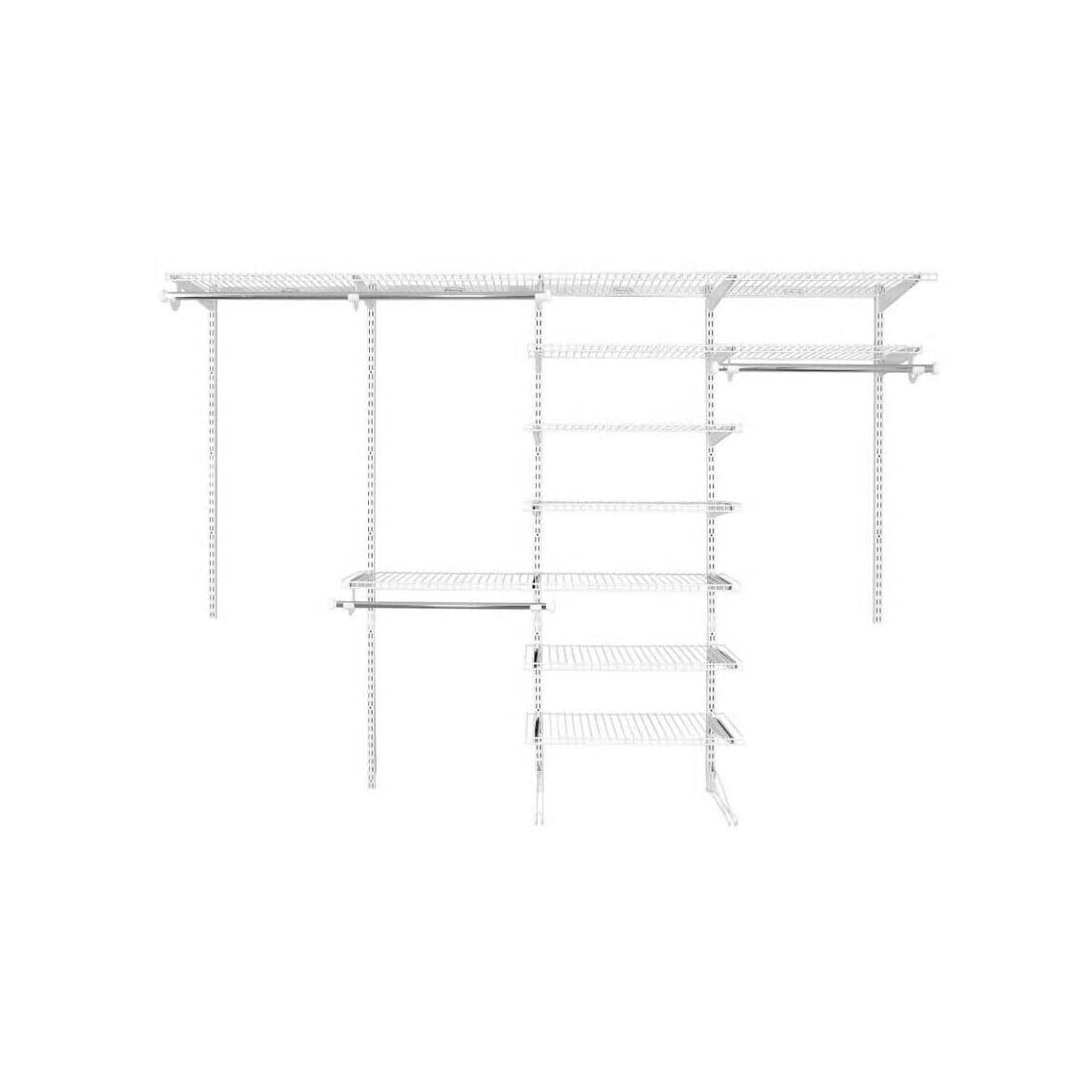 RubberMaid - FastTrack 6 to 10 Ft Wide Wire Closet Configuration Storage Kit - White