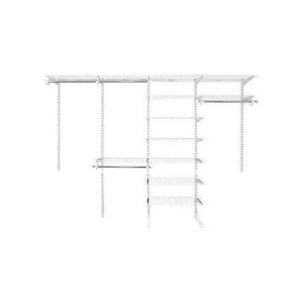 Front. RubberMaid - Rubbermaid FastTrack 6 to 10 Ft Wide White Wire Closet Configuration Storage Kit - White.