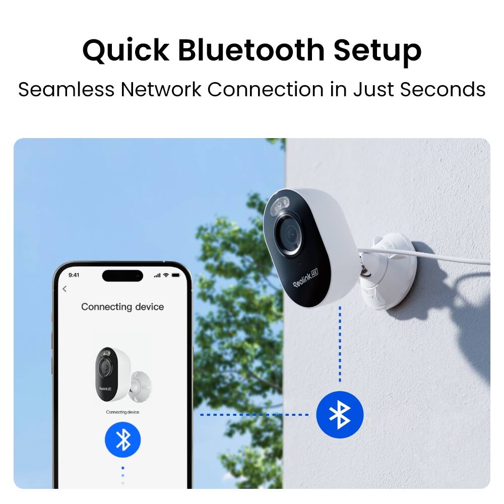 Quick Bluetooth Setup  
Seamless Network Connection in Just Seconds  

9:41  
Connecting device  
Reolink