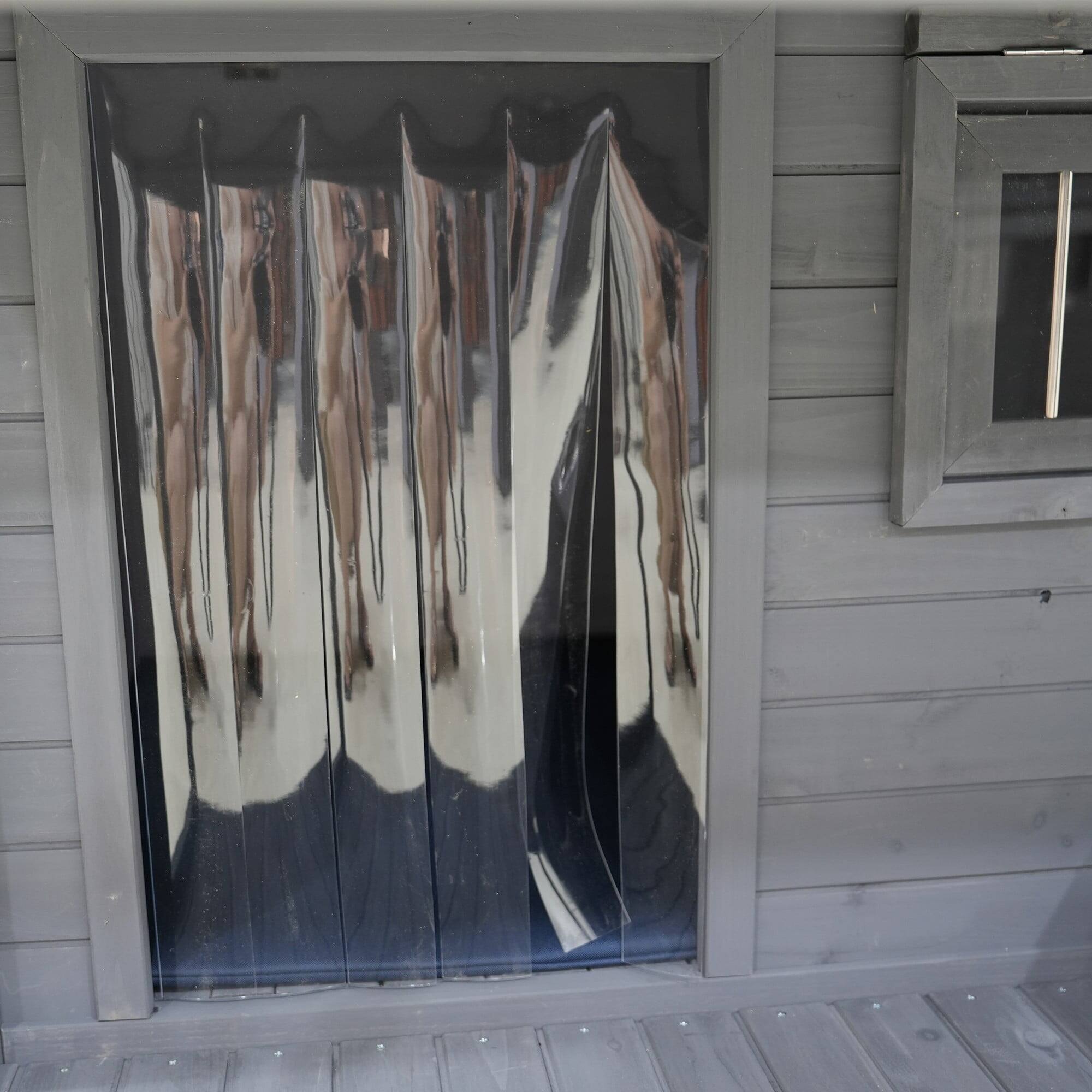 Alt View 1. Pefilos - 44" Outdoor Dog House, Waterproof Puppy Shelter with Elevated Floor, Kennel for Small Dogs with Cleaning Mat.