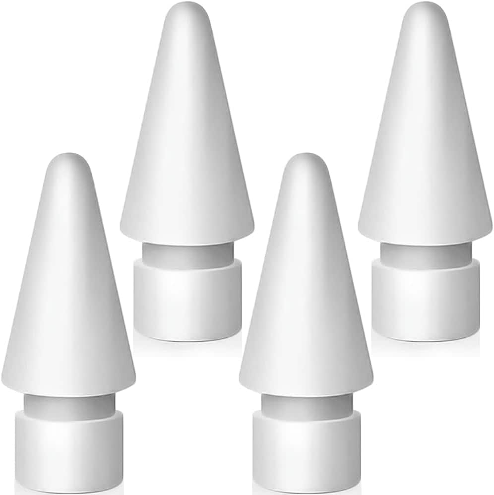Schertz - Apple Pencil Replacement Tips (4-Pack) – Compatible with 1st & 2nd Gen, iPad Pro Pencil Nibs Accessories - 4 Pack White