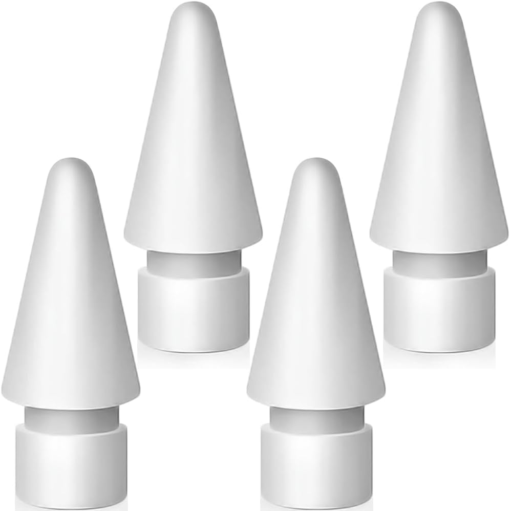 Schertz - Apple Pencil Replacement Tips (4-Pack) – Compatible with 1st & 2nd Gen, iPad Pro Pencil Nibs Accessories - 4 Pack White