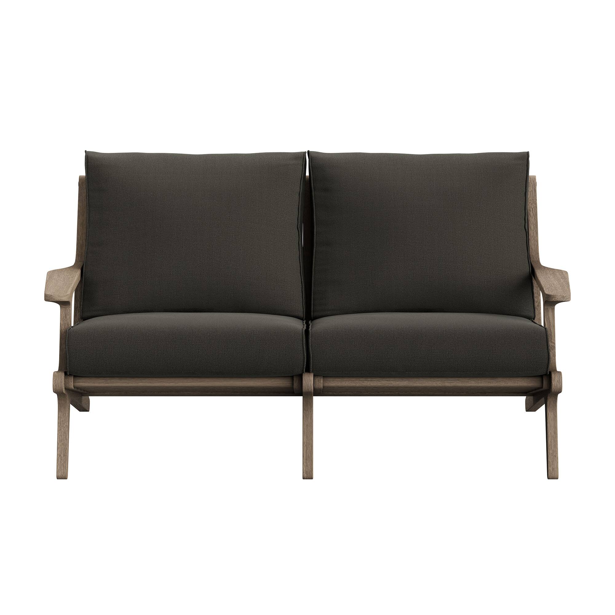 Alt View 5. Modway - Saratoga Outdoor Patio Teak Wood Loveseat by Modway - Weathered Gray Flint.