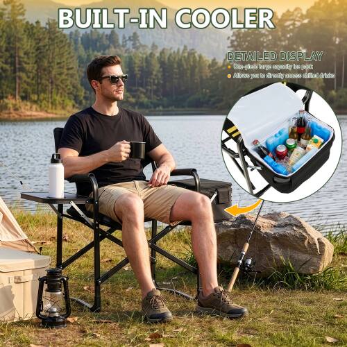 BUILT-IN COOLER  
DETAILED DISPLAY  
- Built-in cooler keeps beverages chilled  
- Multiple compartments for easy organization