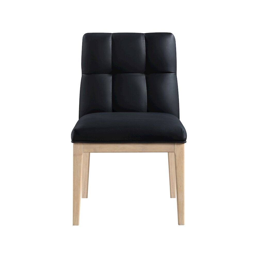 Alt View 1. Meridian Furniture - Adrian Black Vegan Leather Dining Side Chair, Set of 2 - Black.