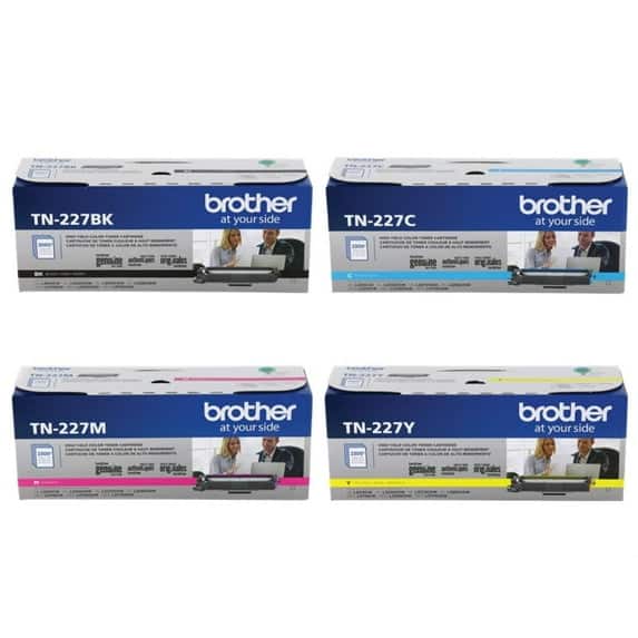 Genuine TN227 Set for Brother HL-L3210CW Black Cyan Magenta Yellow (CMYK) Toner Cartridge for Brother HL-L3210CW