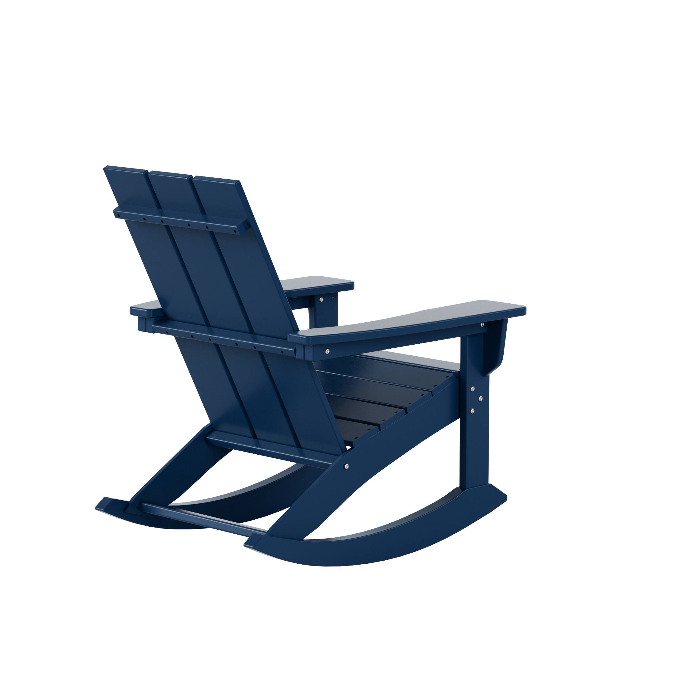 WestinTrends Ashore Outdoor Patio Modern Adirondack Rocking Chair Navy ...
