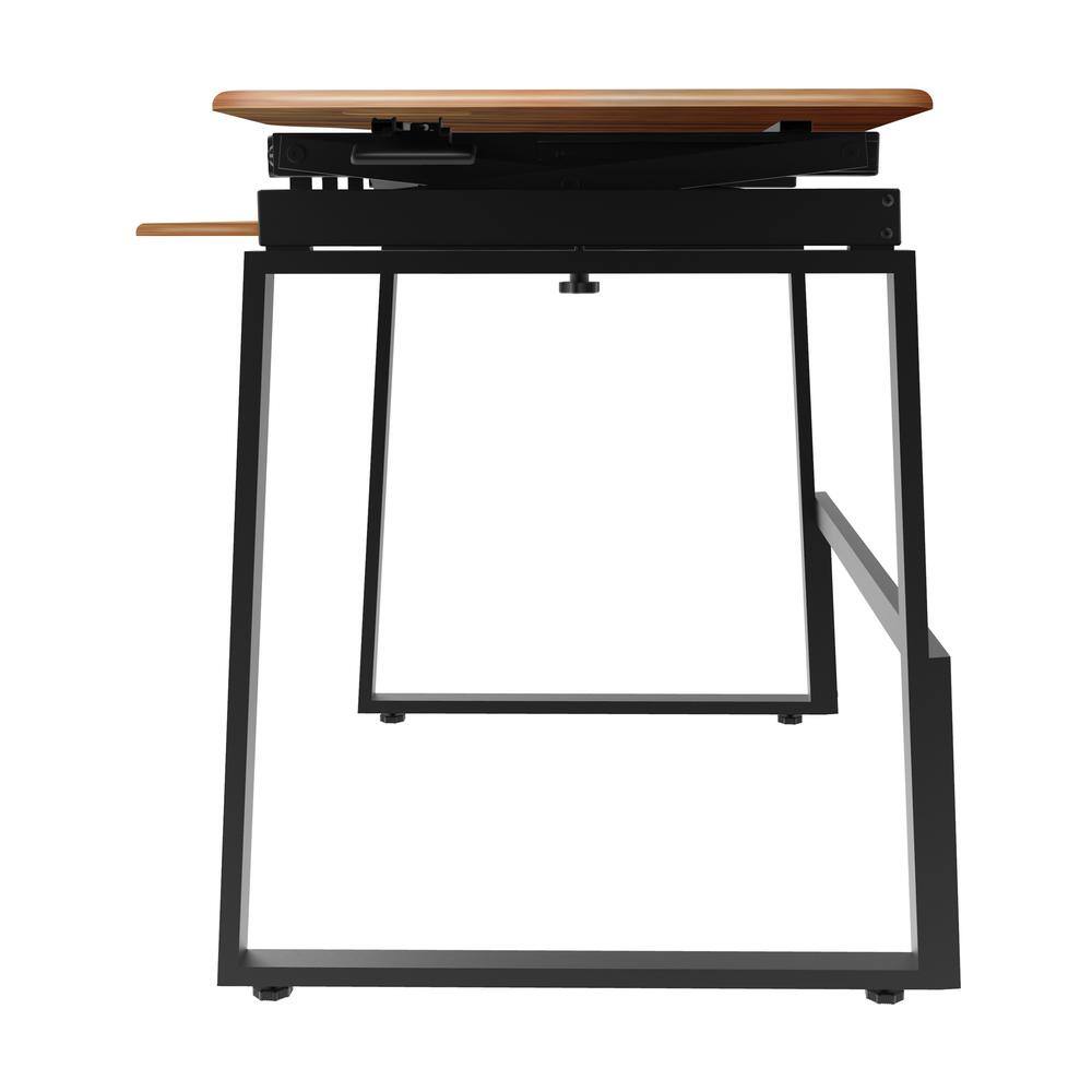 Alt View 4. Rocelco - 46" Large Height Adjustable Standing Desk - Brown.