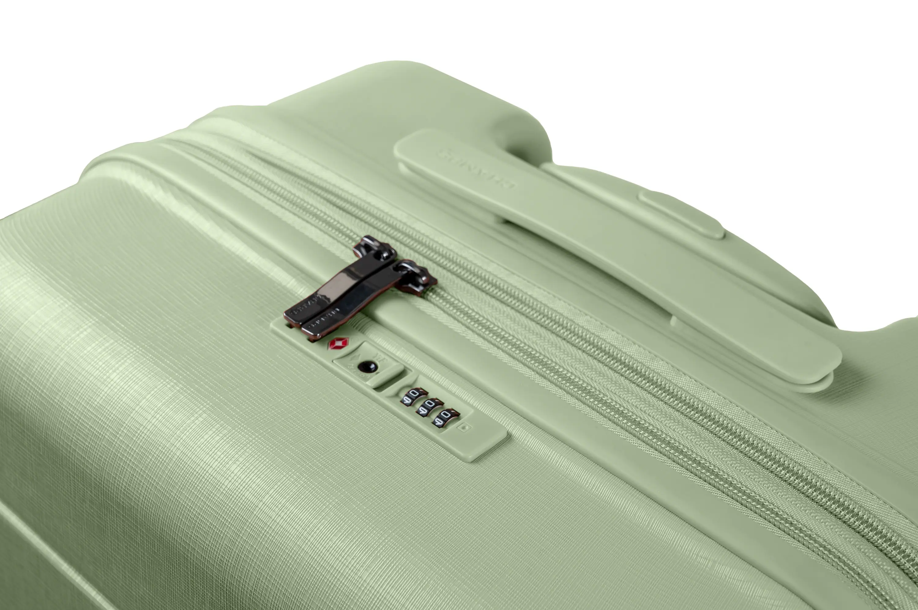 Left. Champs - Linen 3-Piece Hardside Luggage Set - Green.