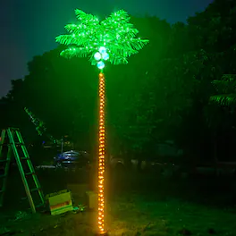 TECH SAFARI - Palm Trees For Outside Patio 305 Led Lighting Artificial Tree With Coconuts Outdoor Pool Tropical Decorations - Default